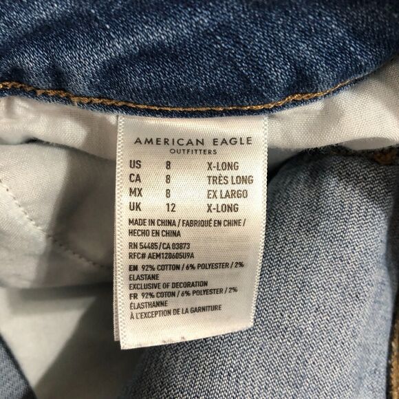 American Eagle Jeans Womens 8 Blue Next Level Stretch Jeggings Distressed Grunge - Picture 5 of 10